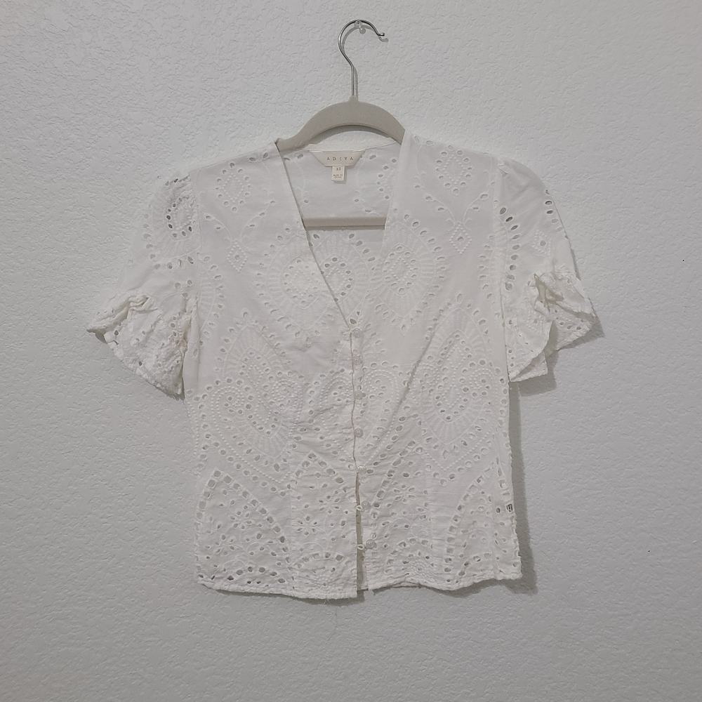Adiva White Eyelet Blouse